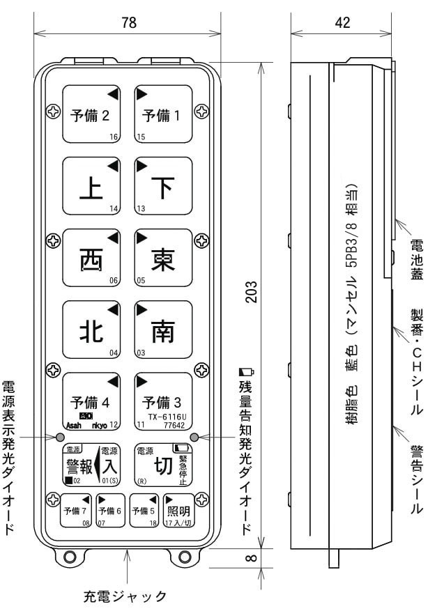 送信機外形図