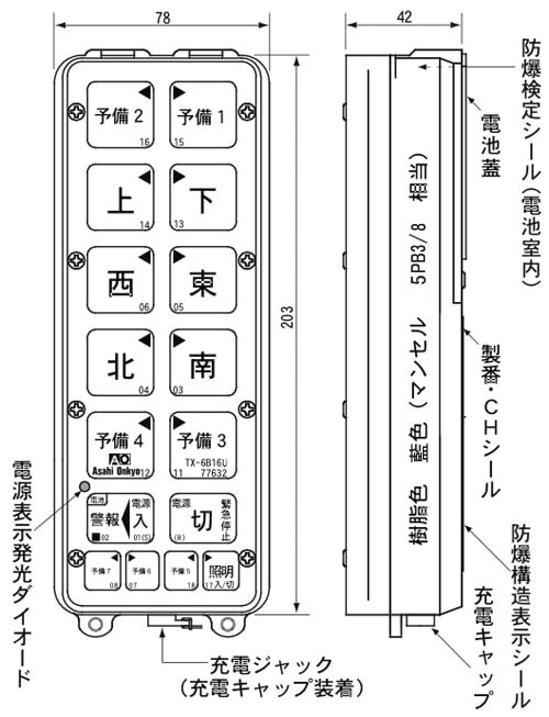 送信機外形図